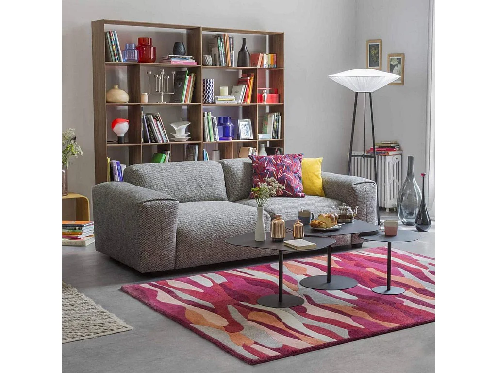 Habitat - Canapé d'angle droit en velours - Gris ardoise - Posada