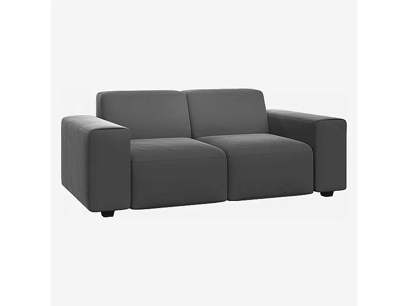 Habitat - Canapé 2 places en velours - Gris ardoise - Posada