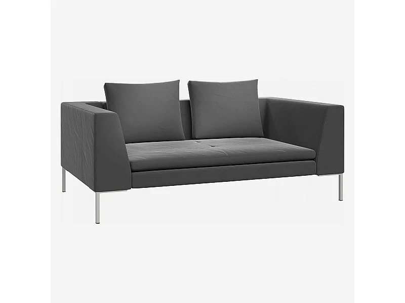 Habitat - Canapé 2 places en velours - Gris ardoise - Montino