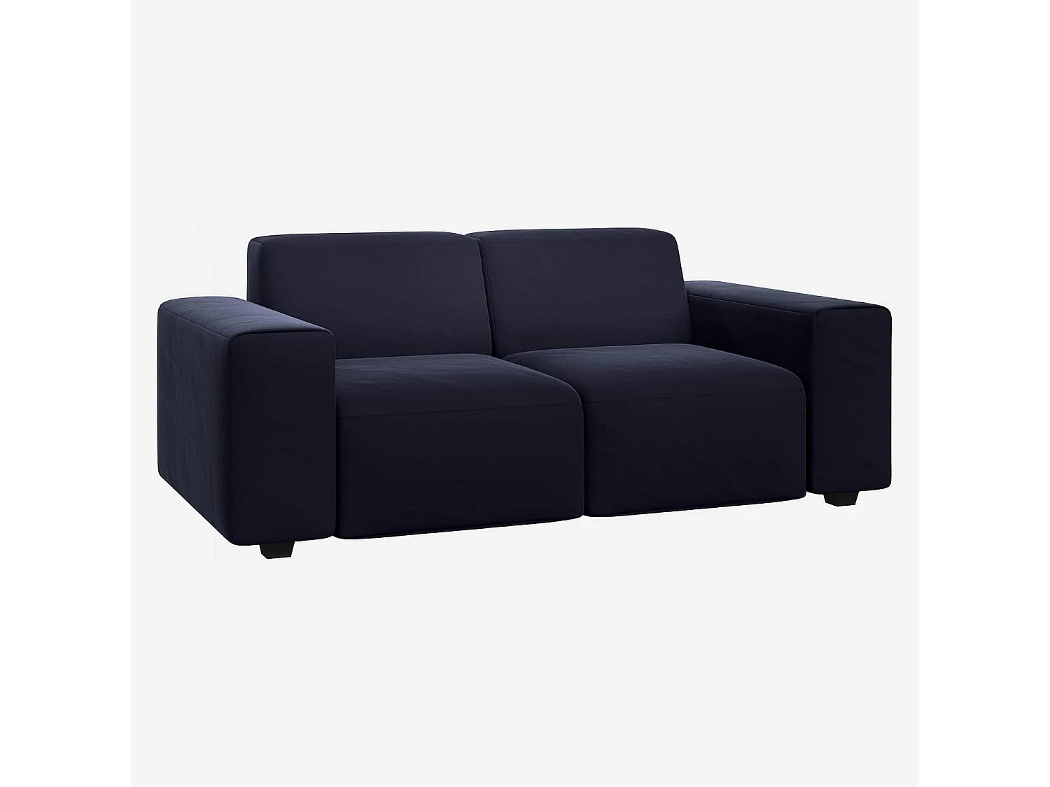 Habitat - Canapé 2 places en velours - Bleu encre - Posada