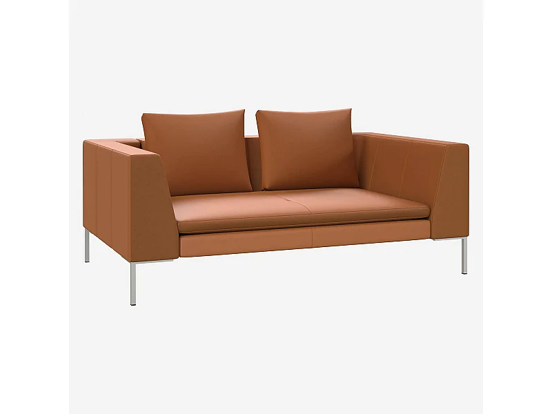 Habitat - Canapé 2 places en cuir Savoy - Marron cognac - Montino