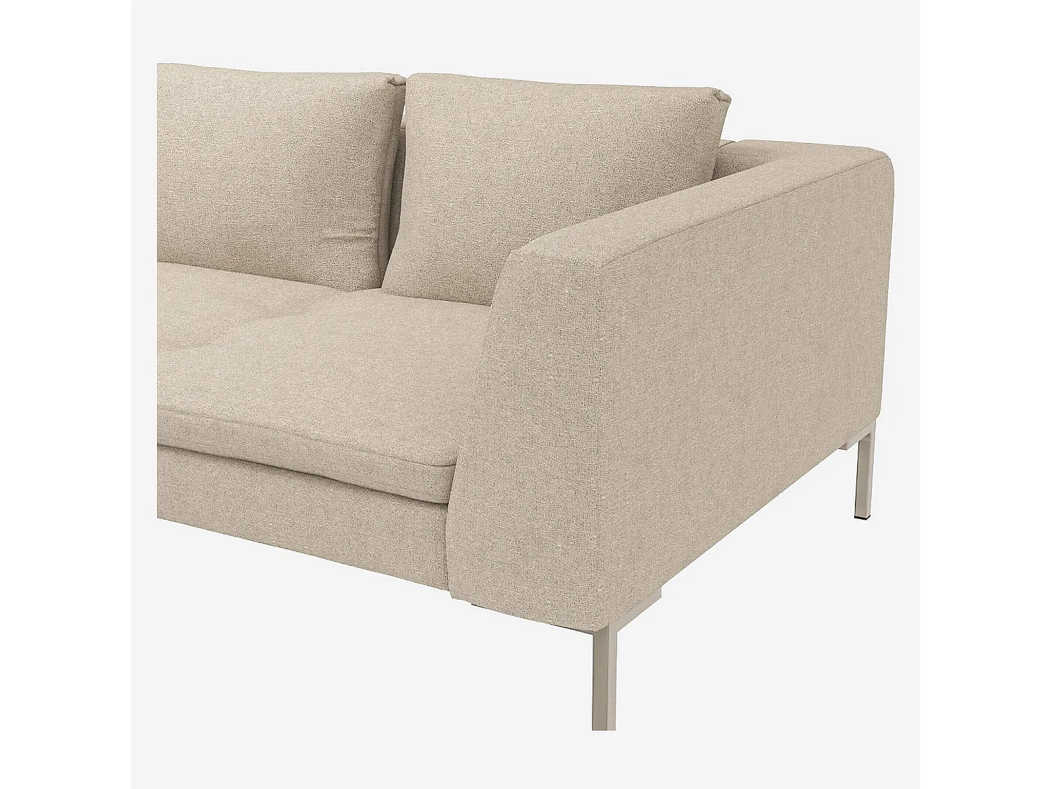 Habitat - Grand canapé d'angle gauche en tissu Lucca - Blanc mastic - Montino