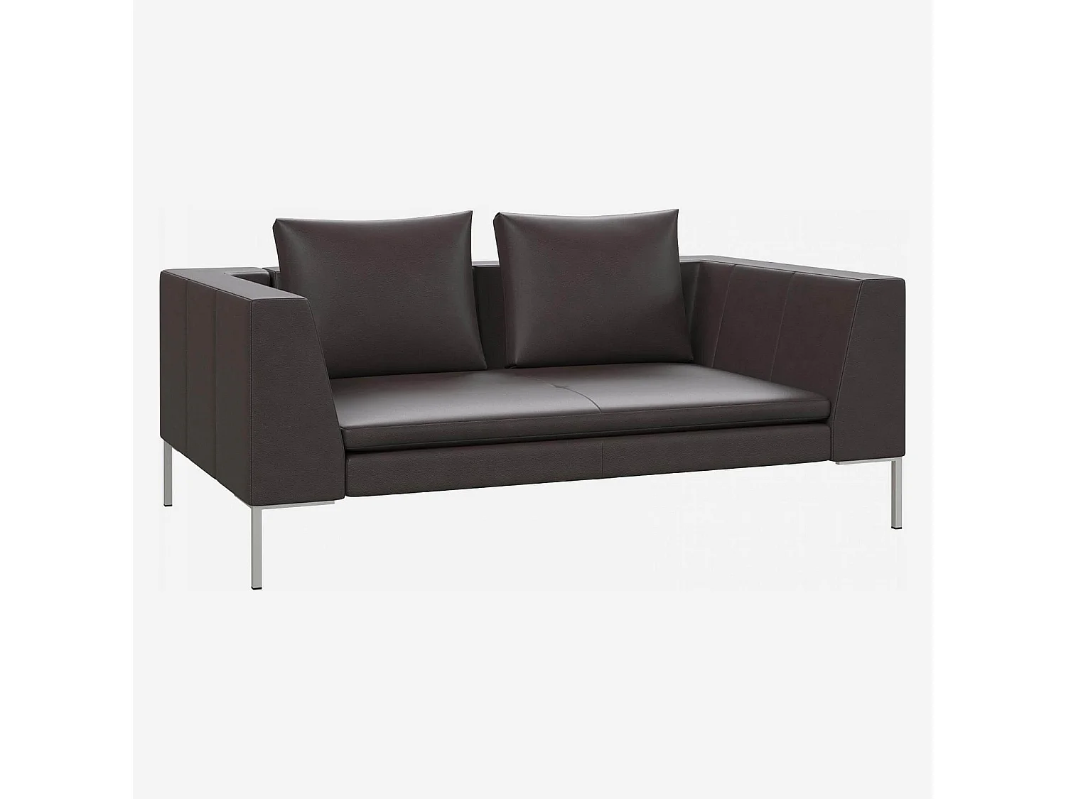 Habitat - Canapé 2 places en cuir Savoy - Marron tonka - Montino