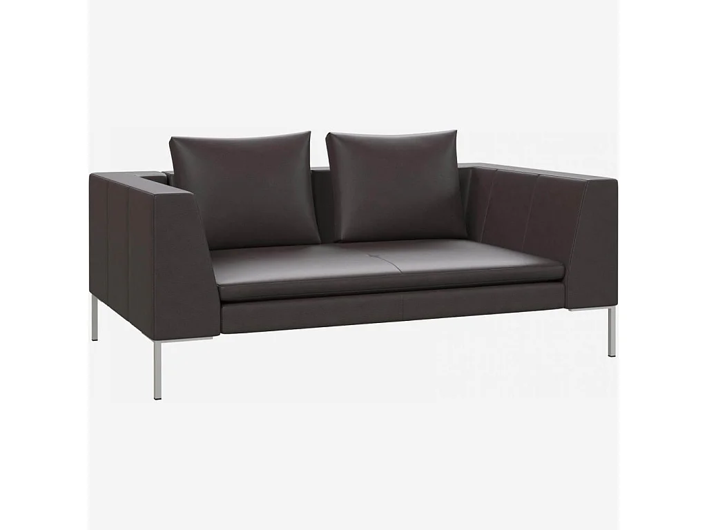 Habitat - Canapé 2 places en cuir Savoy - Marron tonka - Montino