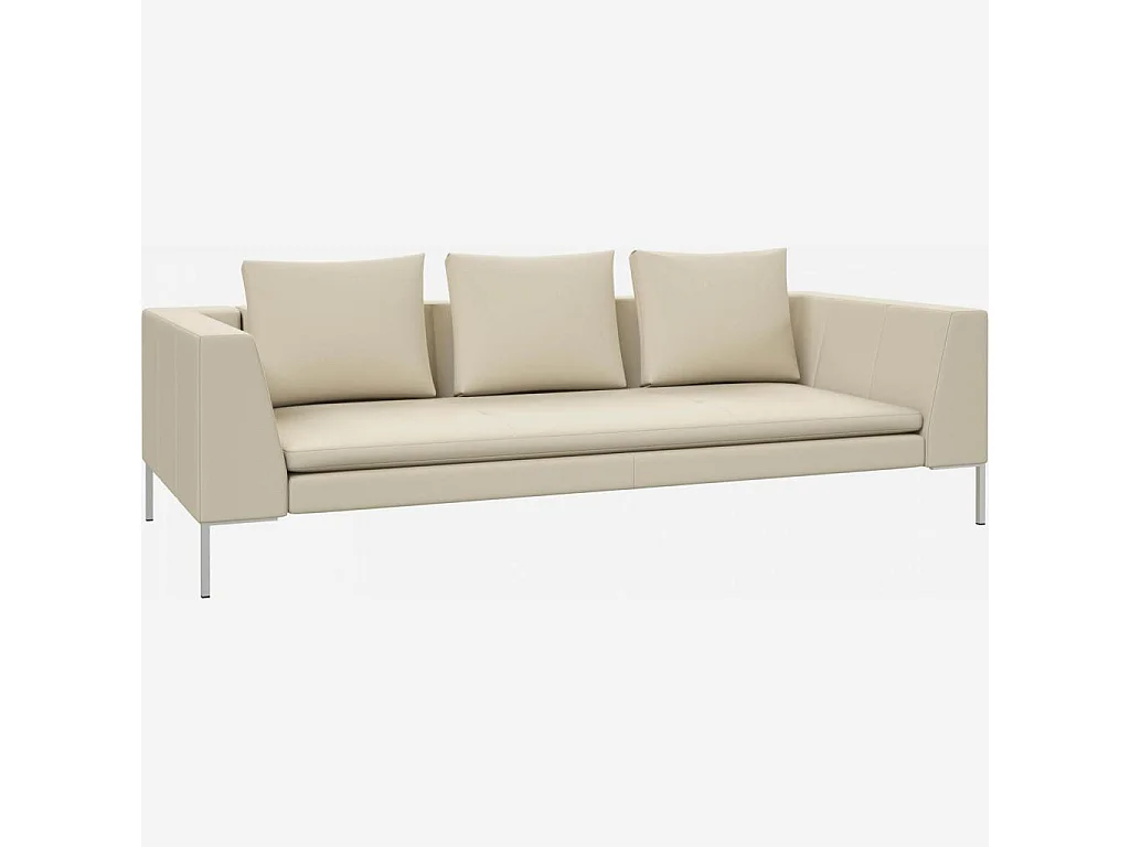 Habitat - Canapé 3 places en cuir Savoy - Blanc albâtre - Montino