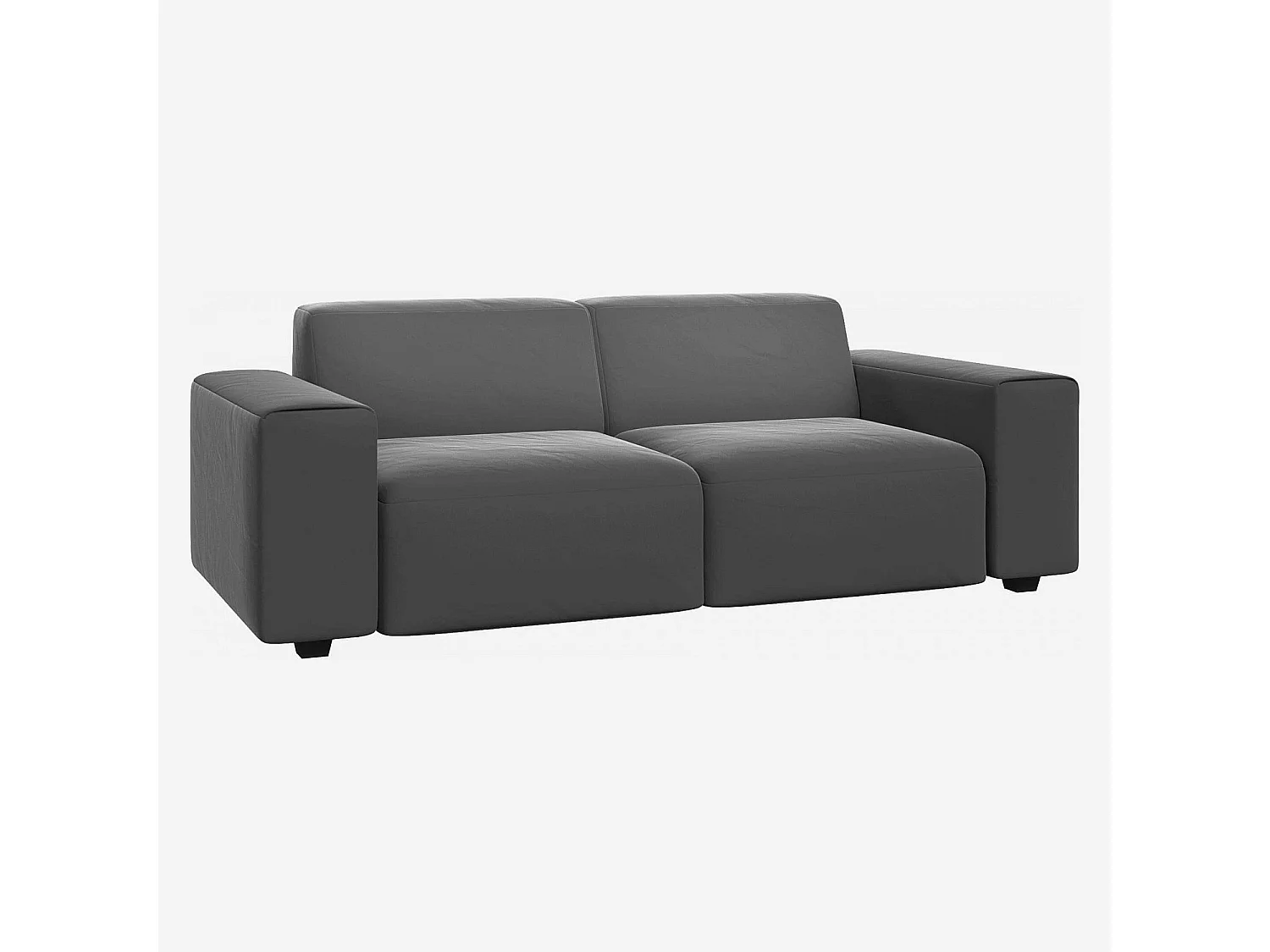 Habitat - Canapé 3 places en velours - Gris ardoise - Posada