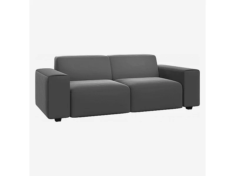 Habitat - Canapé 3 places en velours - Gris ardoise - Posada