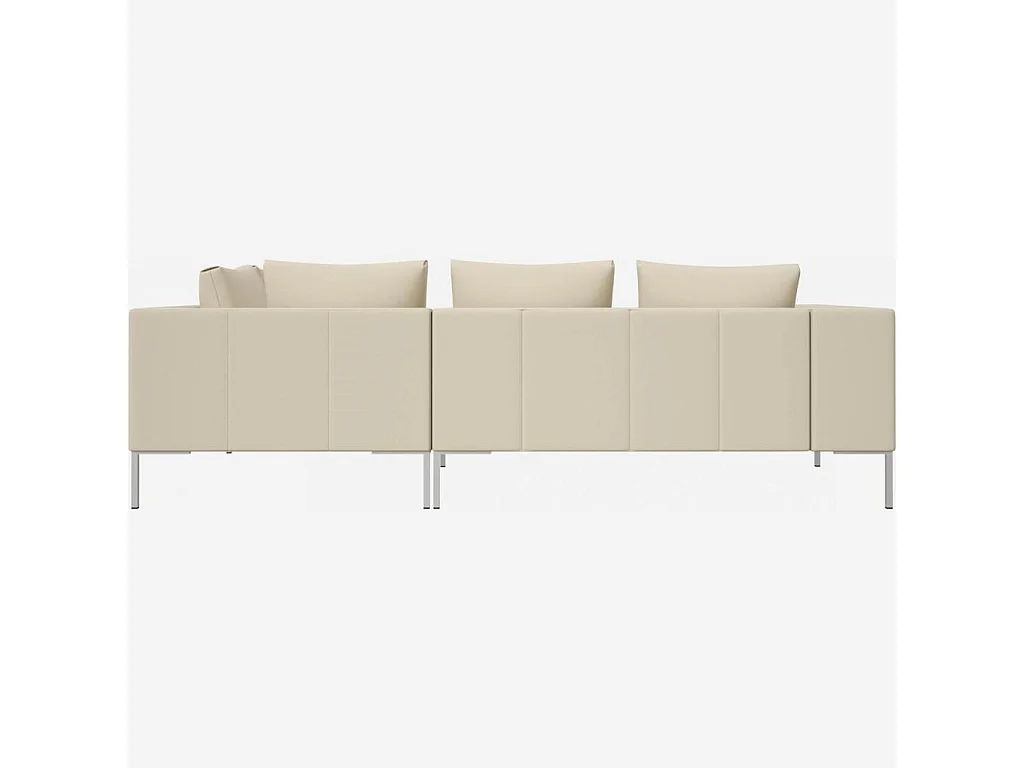 Habitat - Canapé d'angle droit en cuir Savoy - Blanc albâtre - Montino