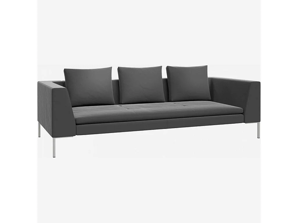 Habitat - Canapé 3 places en velours - Gris ardoise - Montino