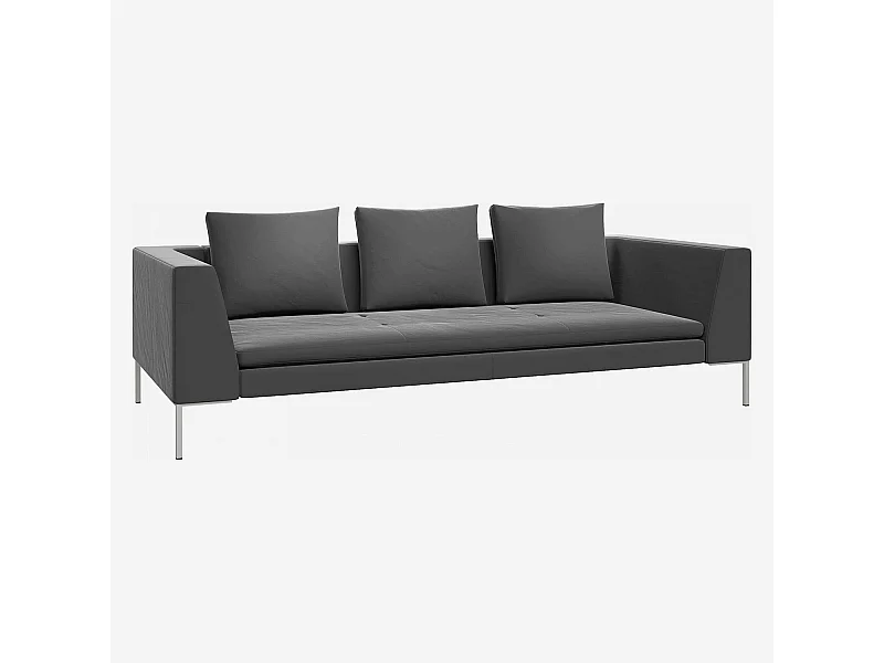 Habitat - Canapé 3 places en velours - Gris ardoise - Montino