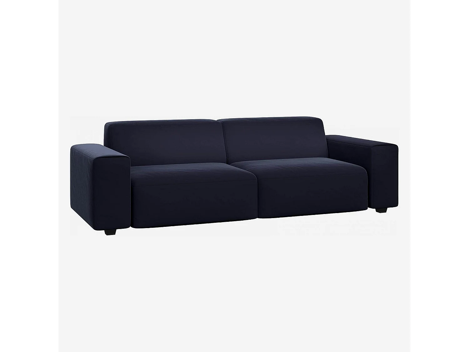 Habitat - Canapé 4 places en velours - Bleu encre - Posada