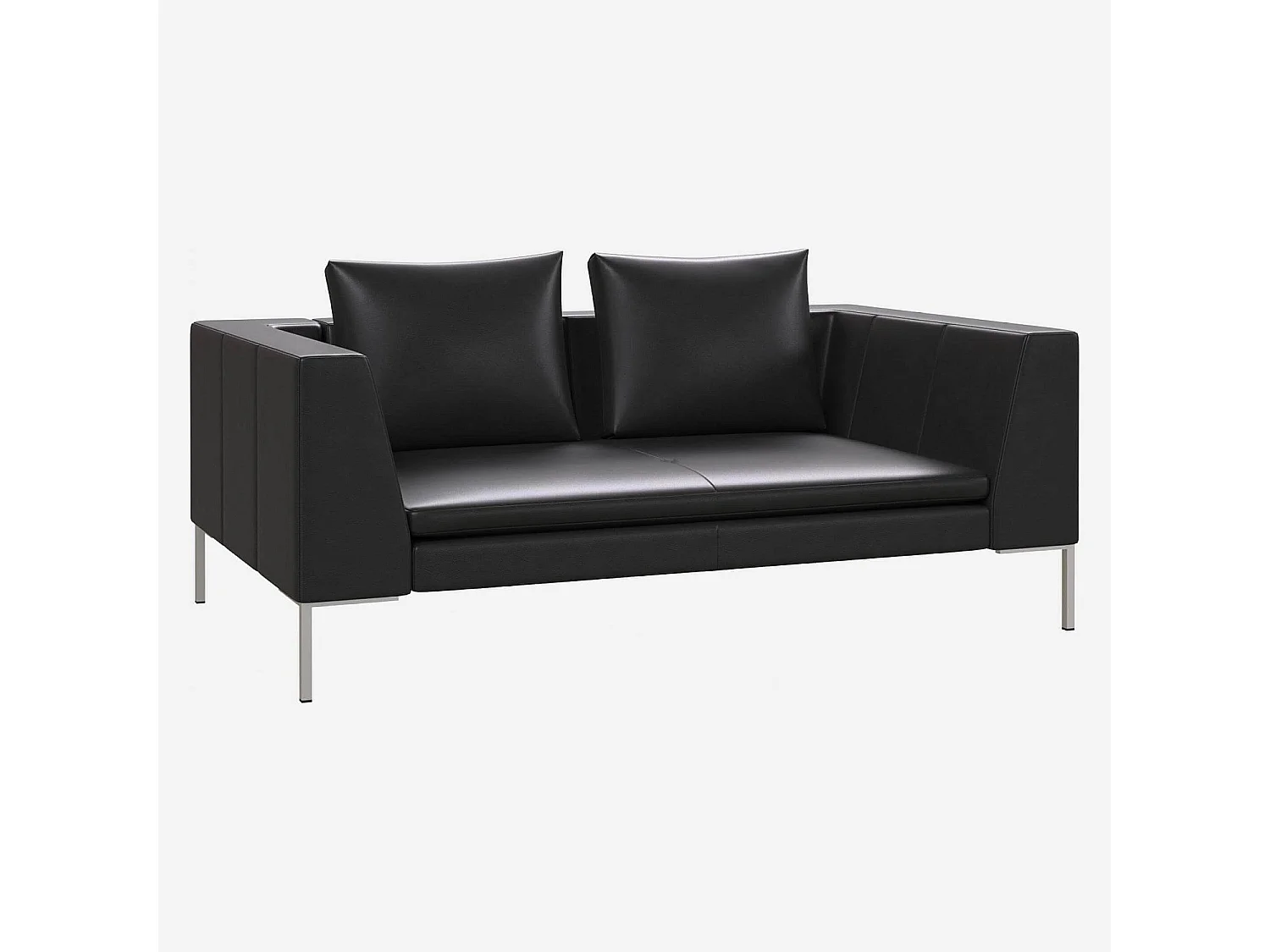 Habitat - Canapé 2 places en cuir Savoy - Noir obsidienne - Montino