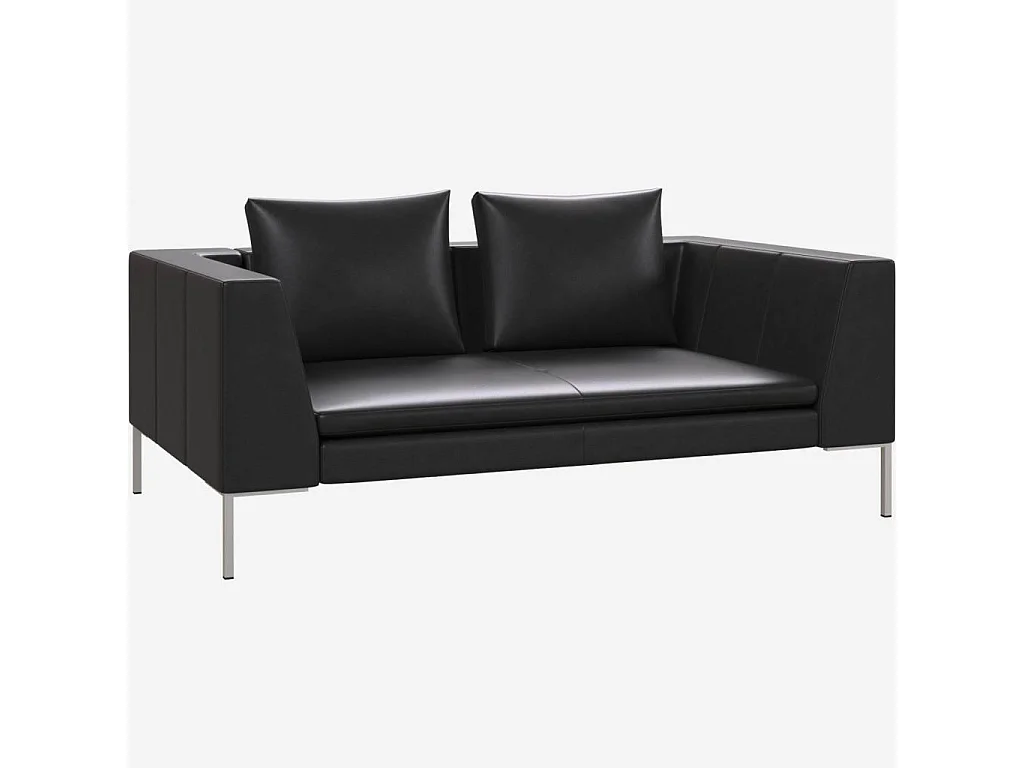 Habitat - Canapé 2 places en cuir Savoy - Noir obsidienne - Montino