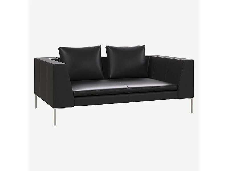 Habitat - Canapé 2 places en cuir Savoy - Noir obsidienne - Montino