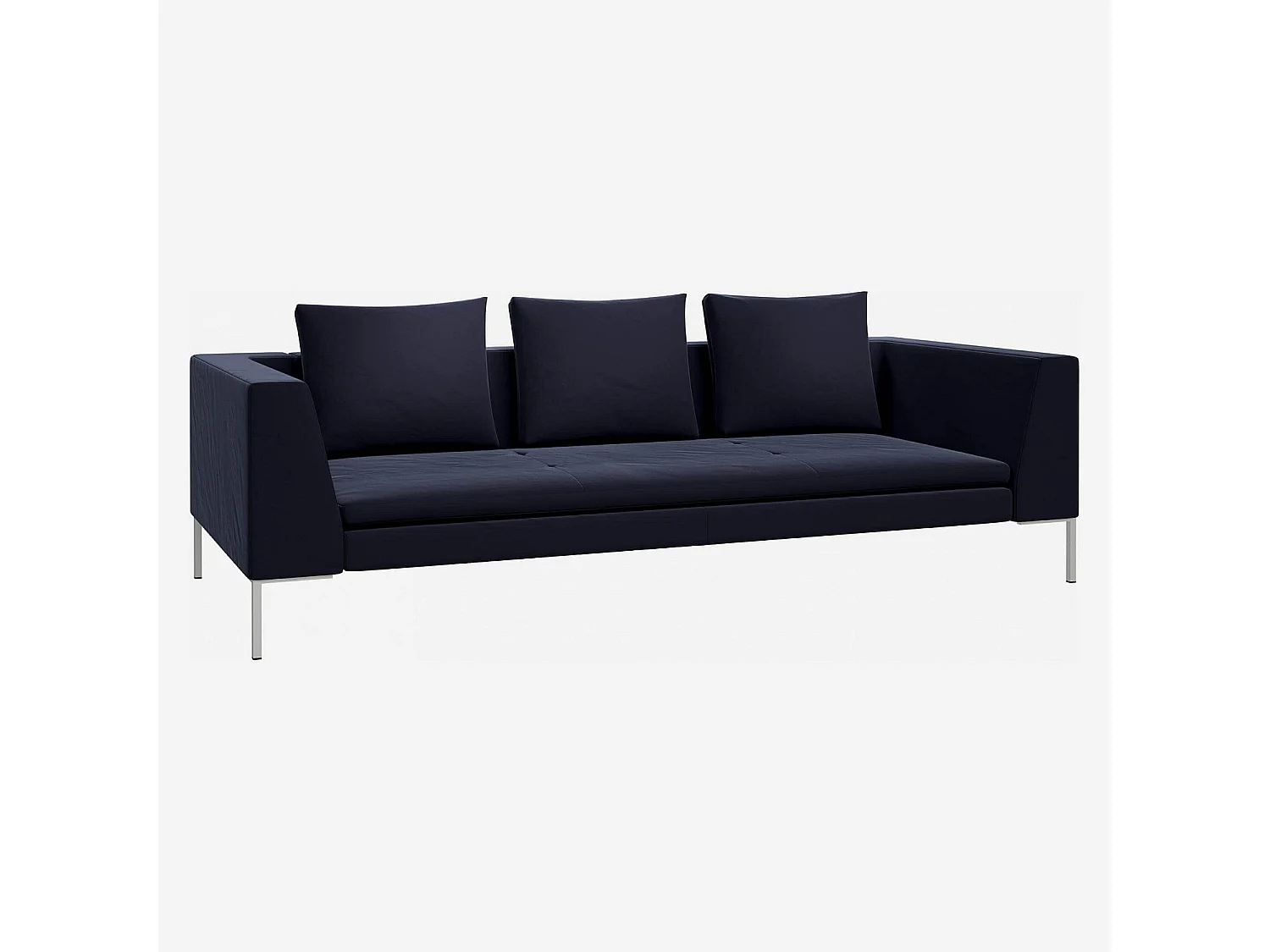 Habitat - Canapé 3 places en velours - Bleu encre - Montino