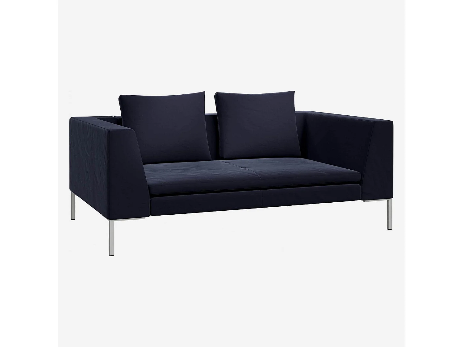 Habitat - Canapé 2 places en velours - Bleu encre - Montino