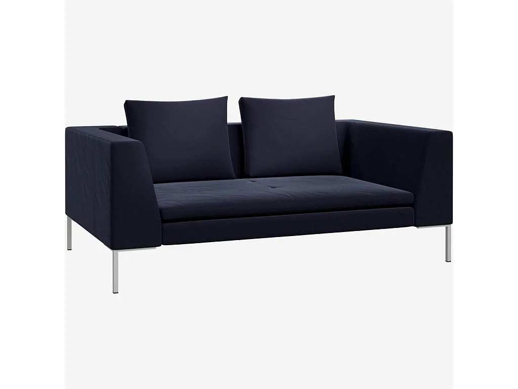 Habitat - Canapé 2 places en velours - Bleu encre - Montino