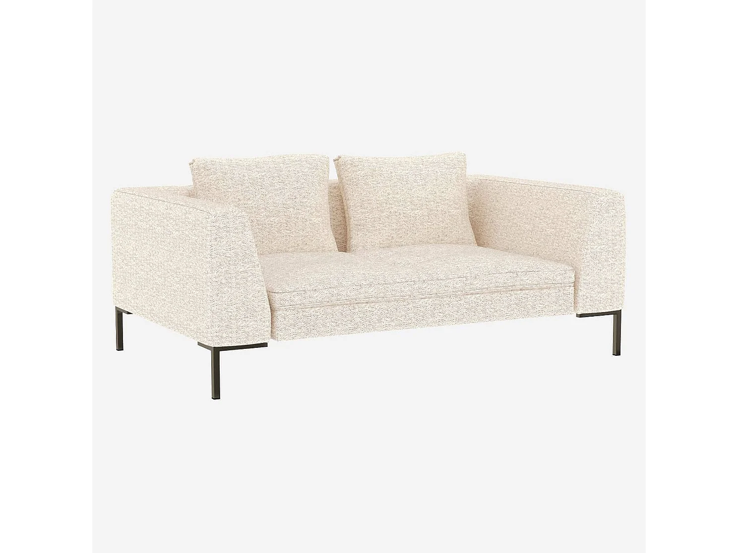 Habitat - Canapé 2 places en tissu Bormio - Blanc albâtre - Montino