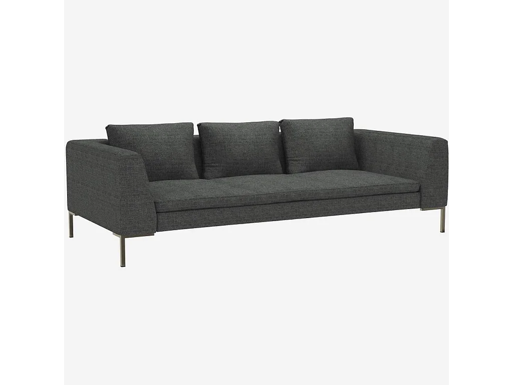 Habitat - Canapé 3 places en tissu Melina - Gris ardoise  - Montino