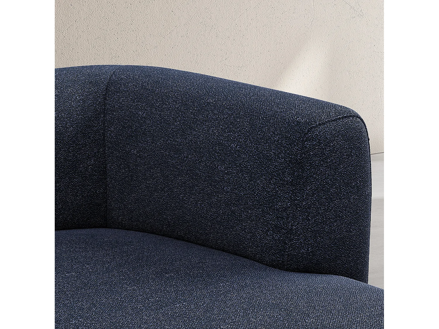 Habitat - Grand canapé d'angle droit en tissu texturé - Bleu marine - Design by Federica Francini - Austin