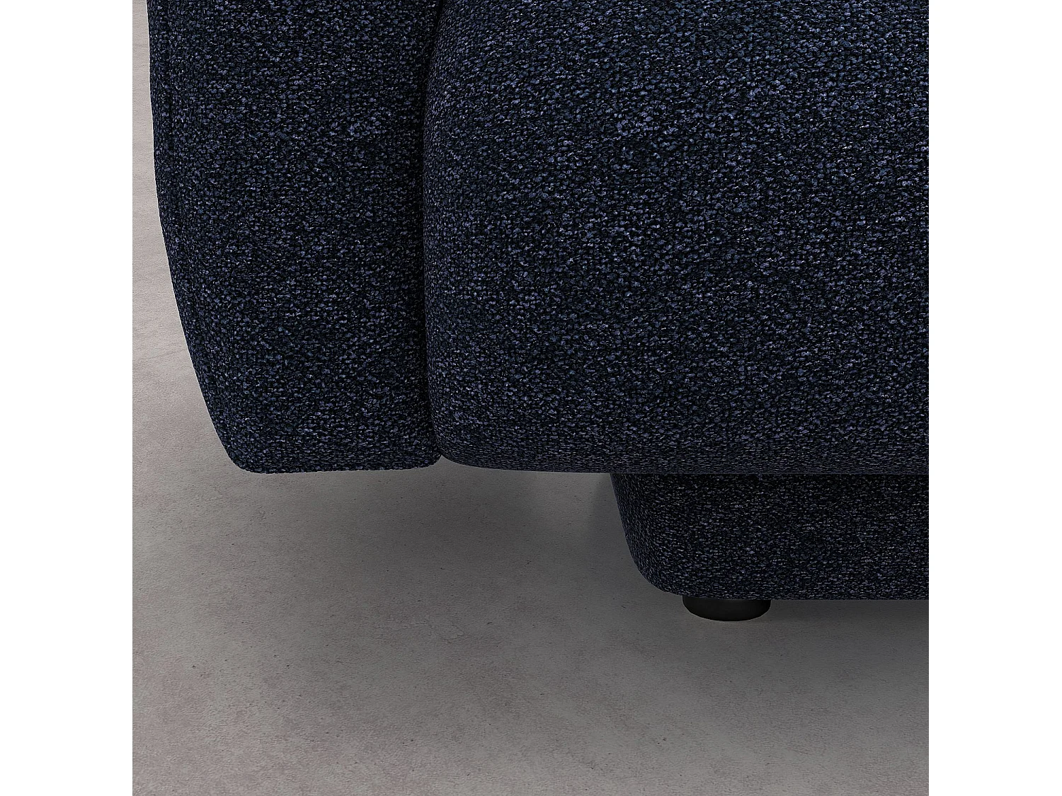 Grand canapé d'angle droit en tissu texturé - Bleu marine - Design by Federica Francini