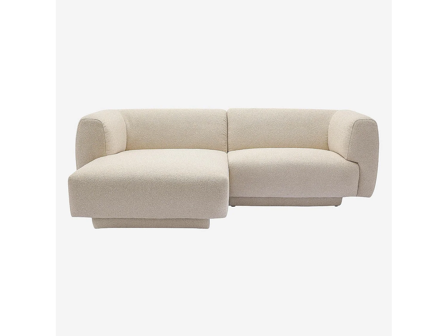 Canapé d'angle gauche en tissu texturé - Beige vanille - Design by Federica Francini