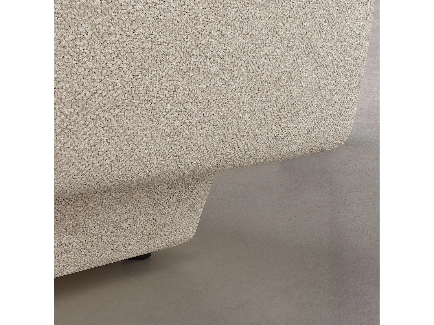 Canapé d'angle gauche en tissu texturé - Beige vanille - Design by Federica Francini