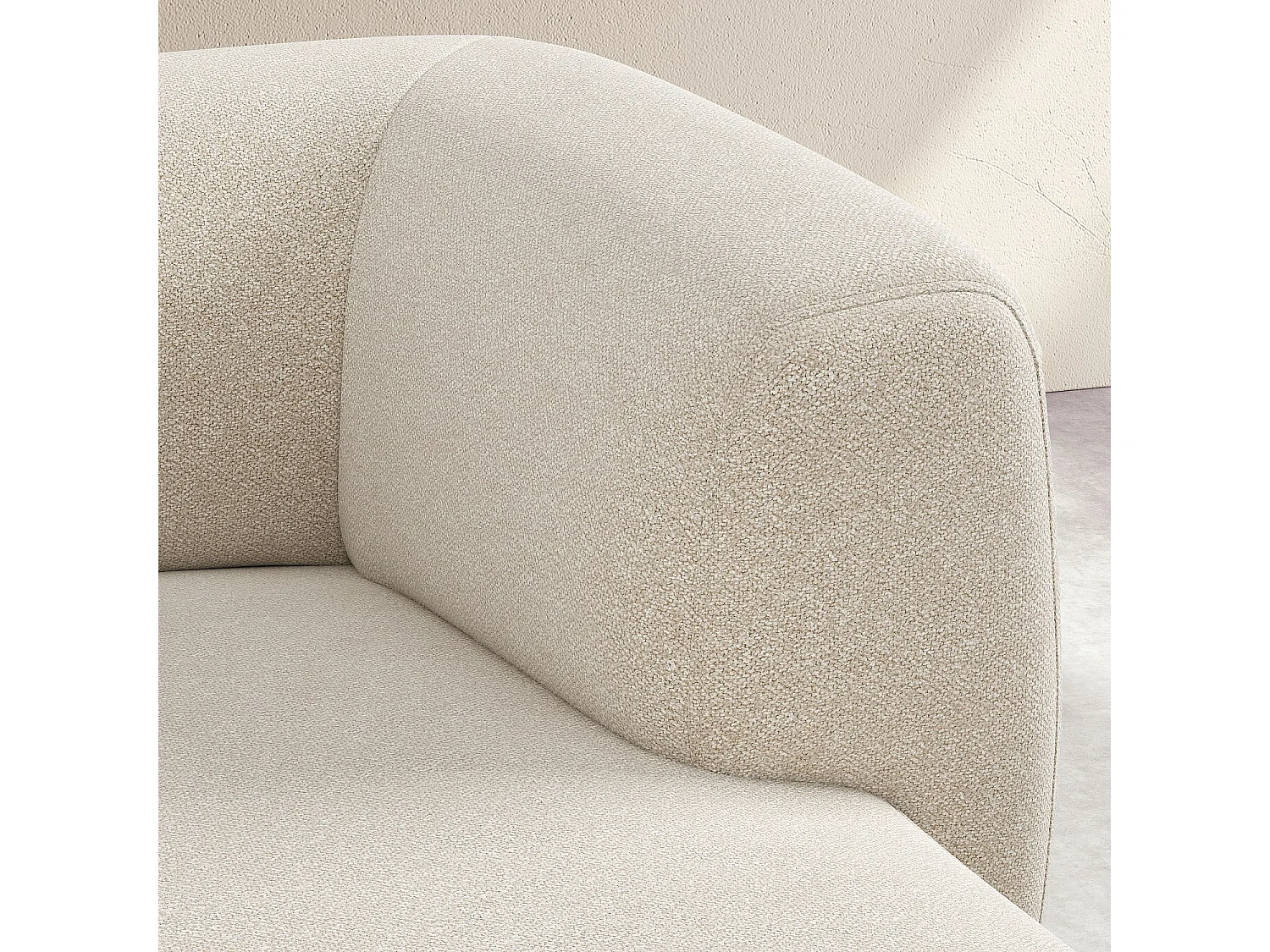 Habitat - Canapé d'angle droit en tissu texturé - Beige vanille - Design by Federica Francini - Austin