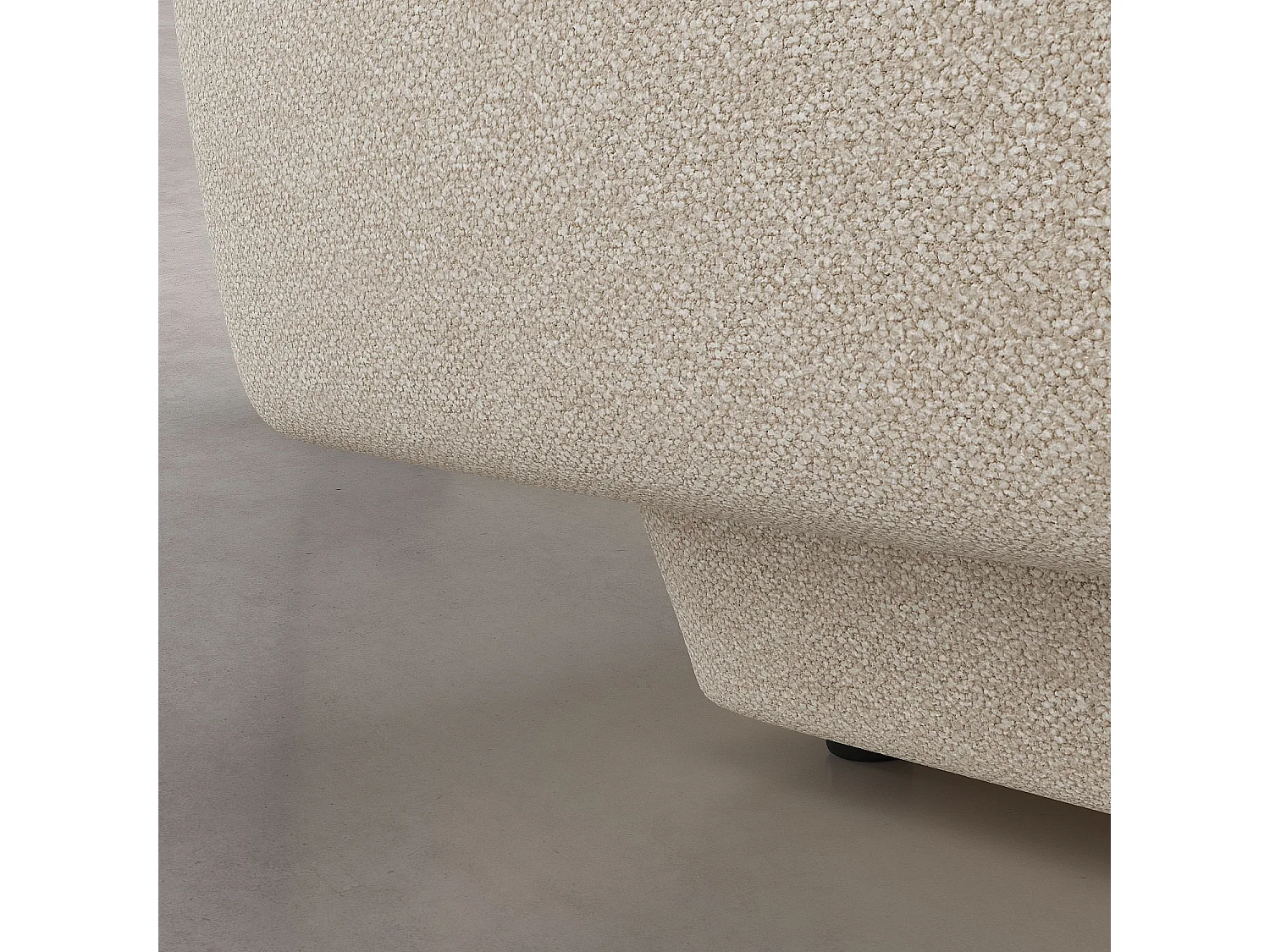 Canapé d'angle droit en tissu texturé - Beige vanille - Design by Federica Francini