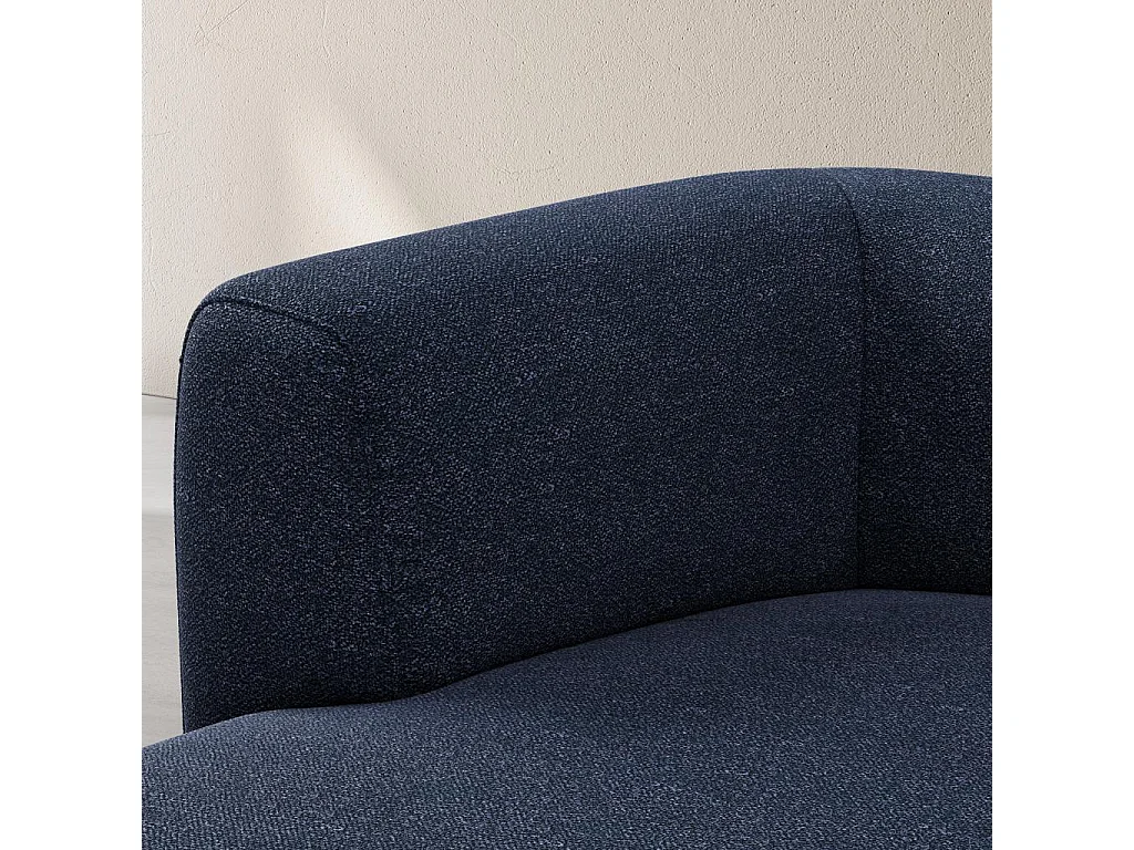 Habitat - Grand canapé d'angle gauche en tissu texturé - Bleu marine - Design by Federica Francini - Austin