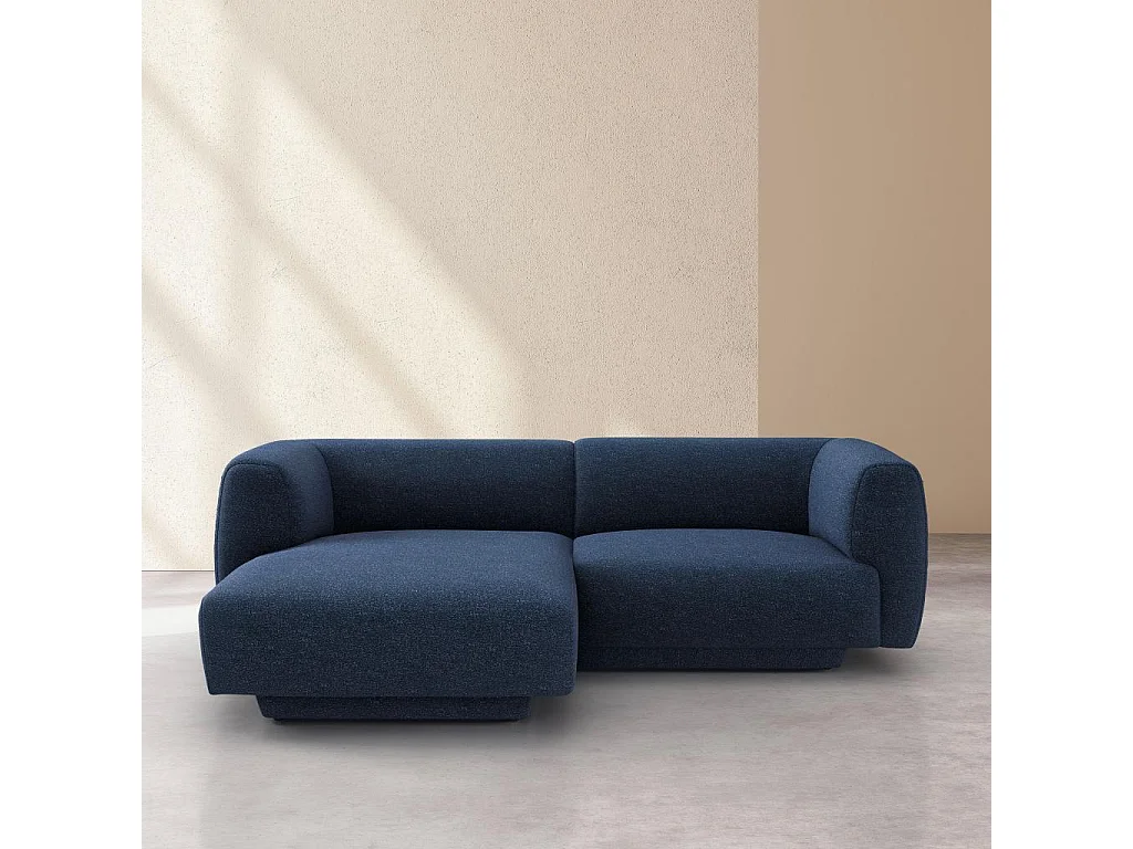 Habitat - Canapé d'angle gauche en tissu texturé - Bleu marine - Design by Federica Francini - Austin