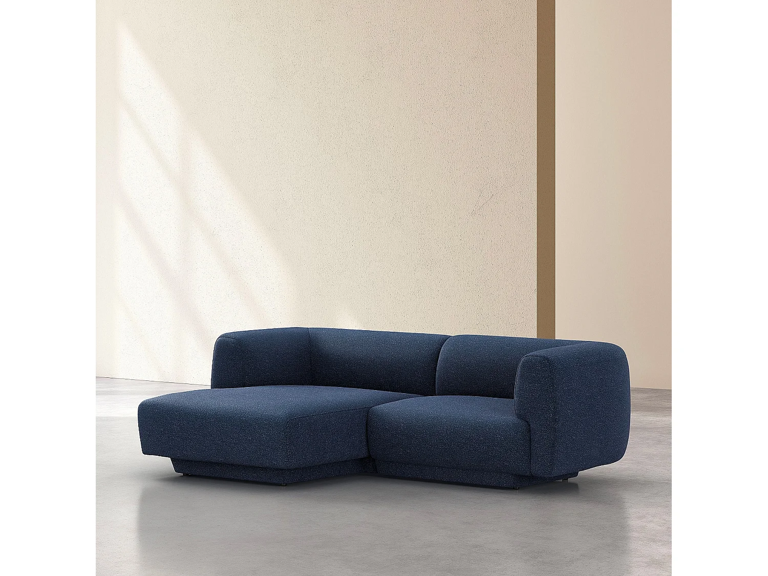 Habitat - Canapé d'angle gauche en tissu texturé - Bleu marine - Design by Federica Francini - Austin