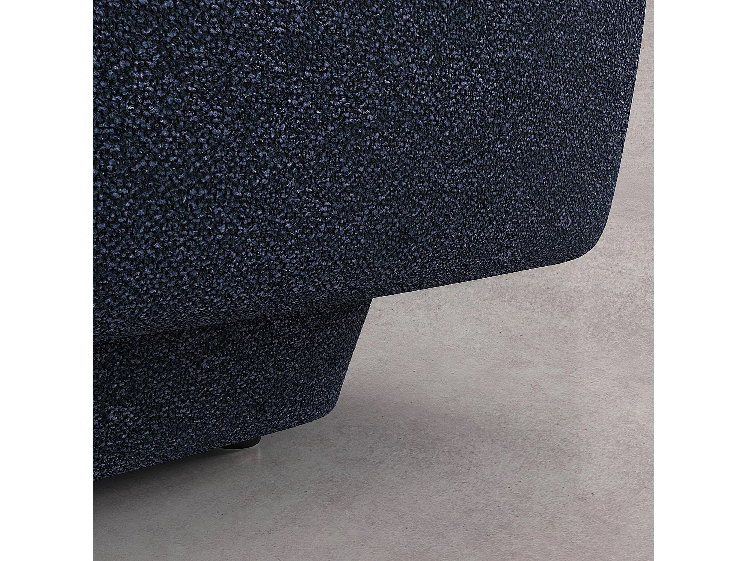 Canapé d'angle gauche en tissu texturé - Bleu marine - Design by Federica Francini