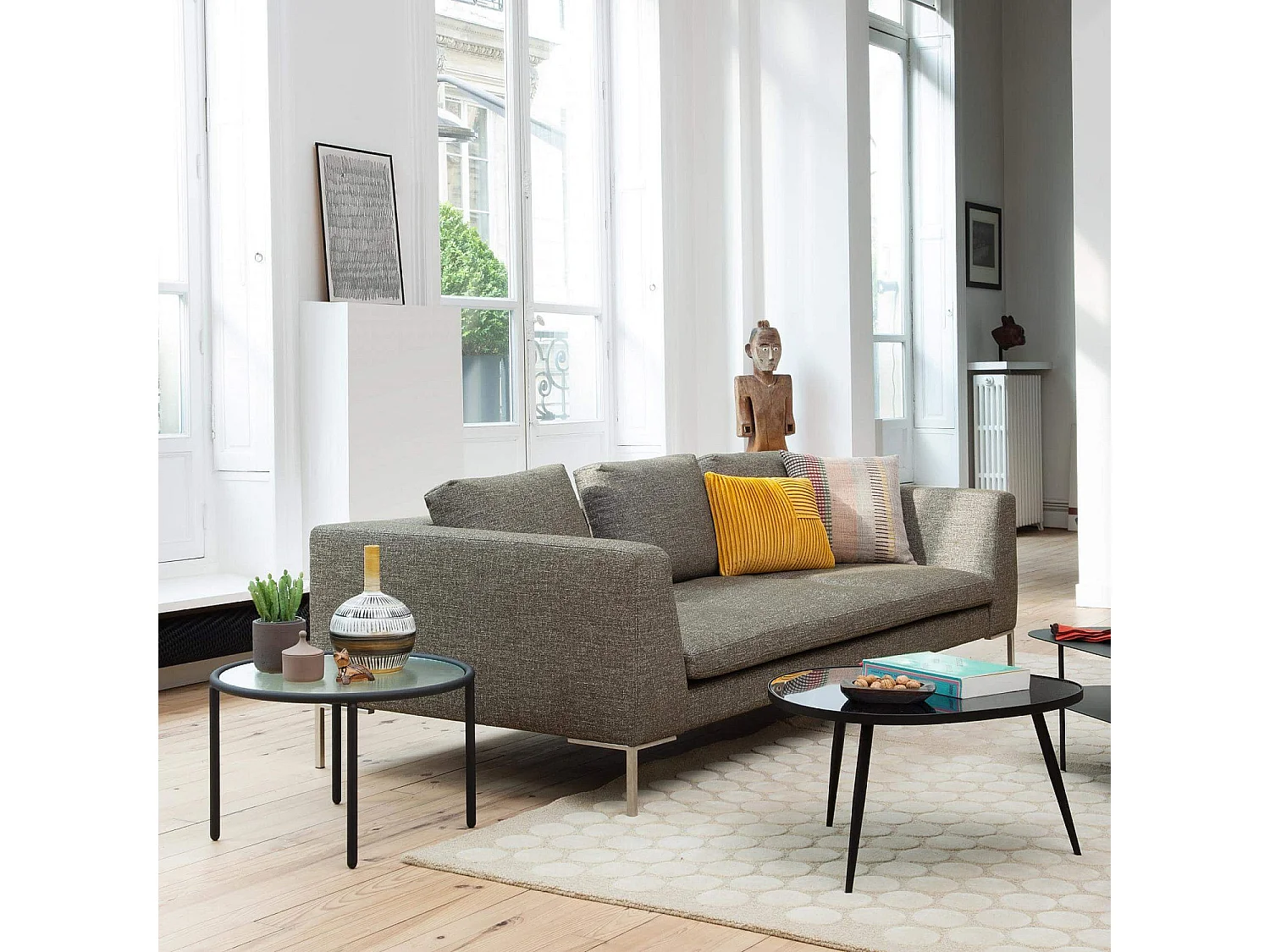 Habitat - Canapé 3 places en tissu Lucca - Vert mousse - Montino