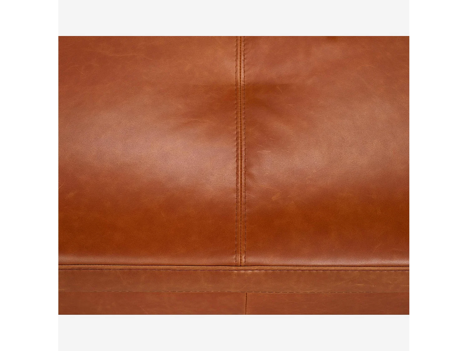 Habitat - Canapé 2 places en cuir Vintage Leather - Marron cognac - Montino