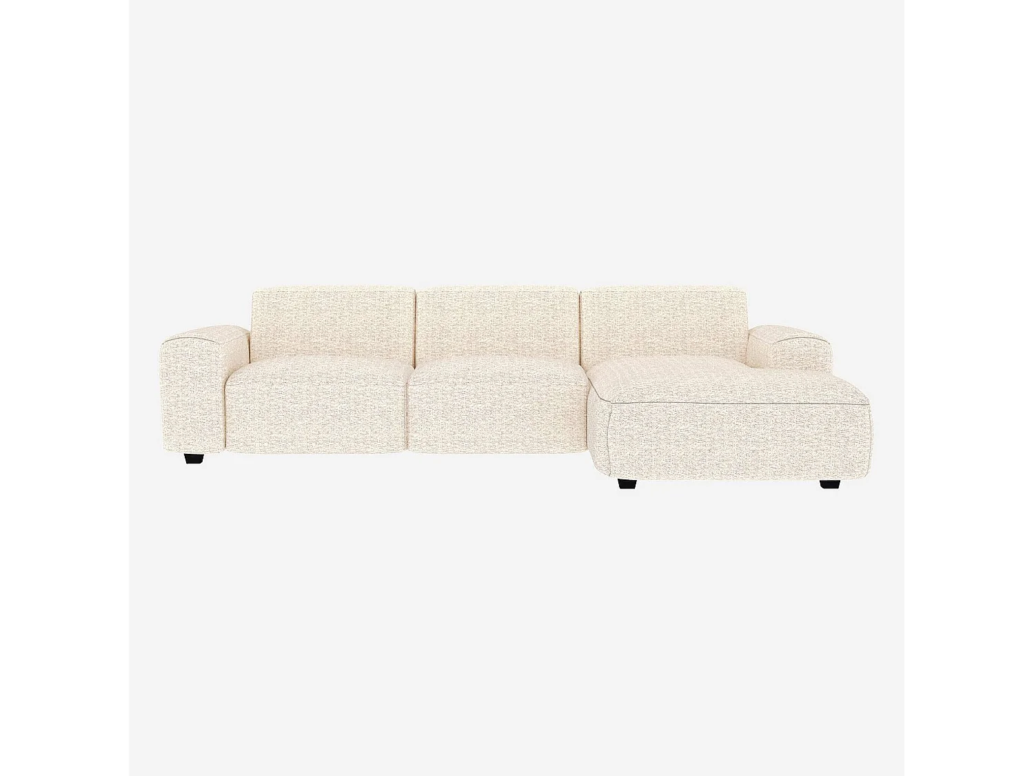 Habitat - Canapé d'angle droit en tissu Bormio - Blanc albâtre - Posada