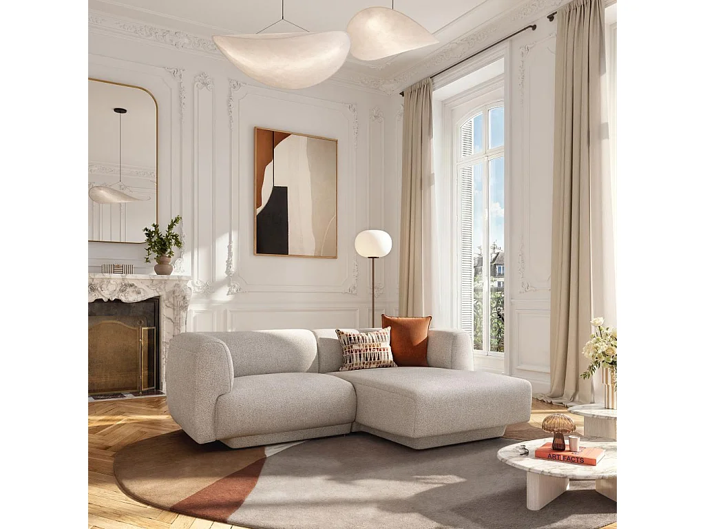 Habitat - Canapé d'angle droit en tissu texturé - Grège - Design by Federica Francini - Austin