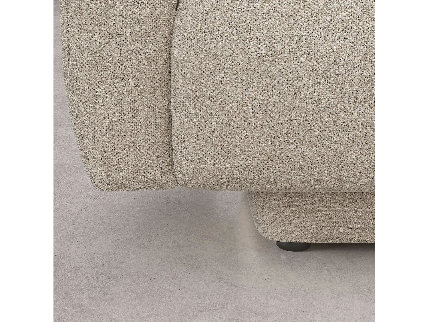 Grand canapé d'angle droit en tissu texturé - Beige vanille - Design by Federica Francini