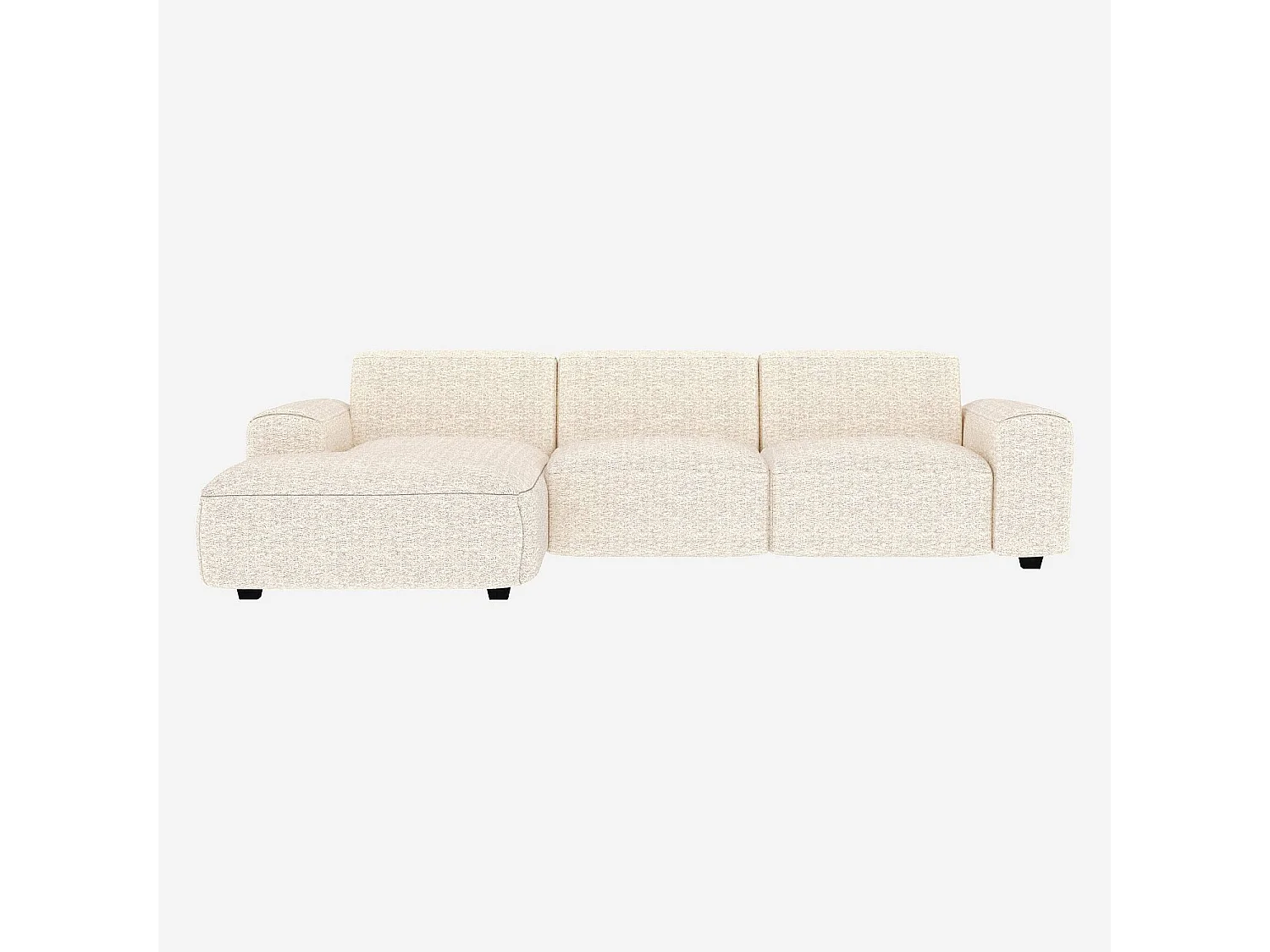 Habitat - Canapé d'angle gauche en tissu Bormio - Blanc albâtre - Posada