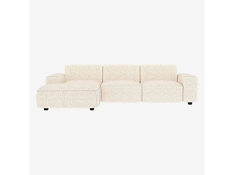 Habitat - Canapé d'angle gauche en tissu Bormio - Blanc albâtre - Posada