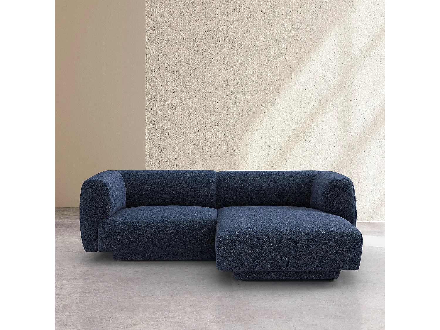 Habitat - Canapé d'angle droit en tissu texturé - Bleu marine - Design by Federica Francini - Austin