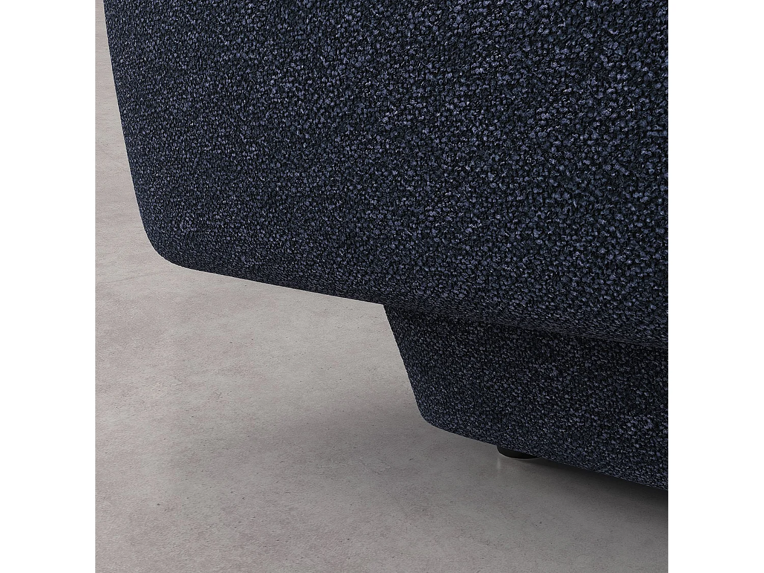 Canapé d'angle droit en tissu texturé - Bleu marine - Design by Federica Francini