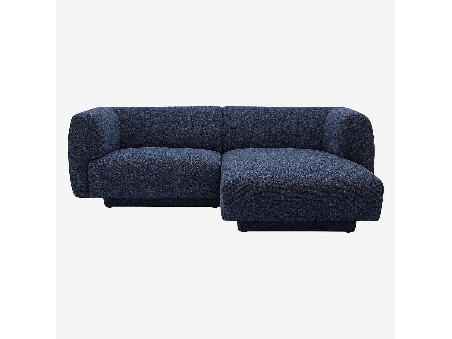 Canapé d'angle droit en tissu texturé - Bleu marine - Design by Federica Francini