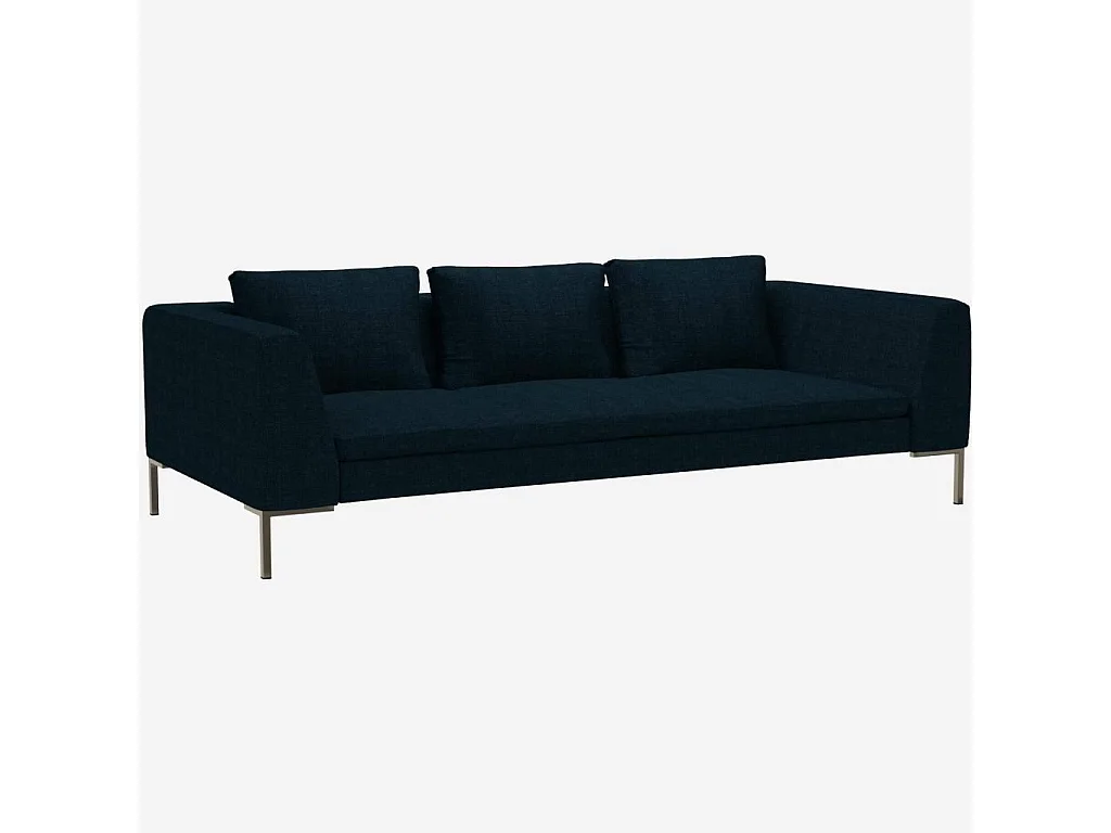 Habitat - Canapé 3 places en tissu Melina - Bleu encre - Montino