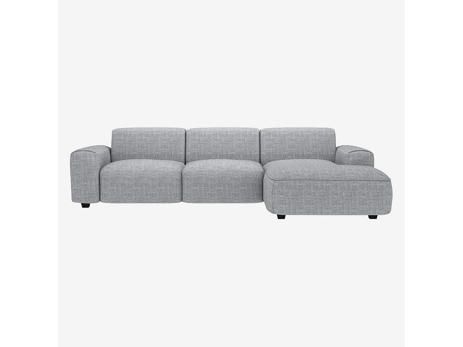 Habitat - Canapé d'angle droit en tissu Melina - Gris asphalte - Posada