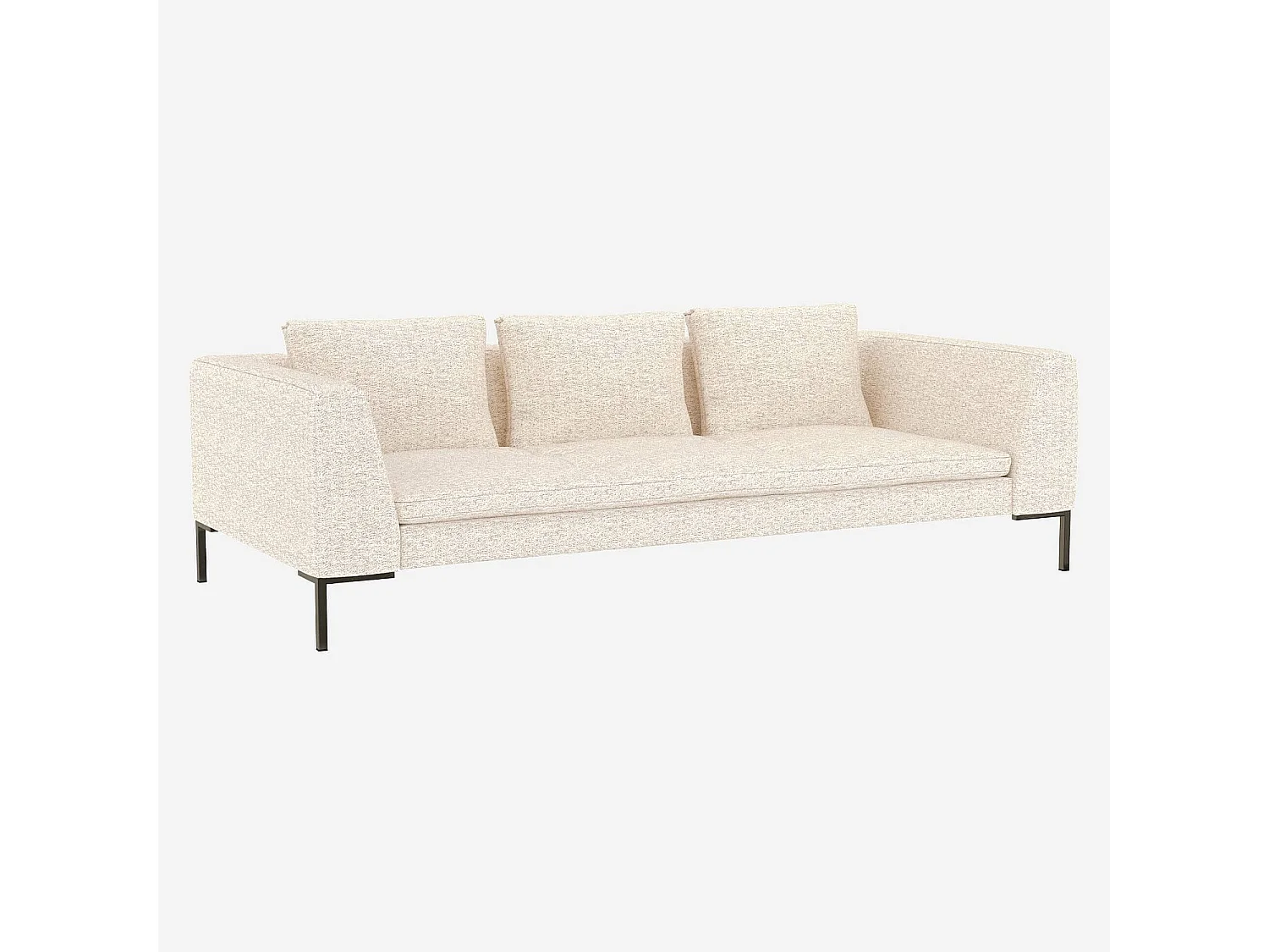 Habitat - Canapé 3 places en tissu Bormio - Blanc albâtre - Montino