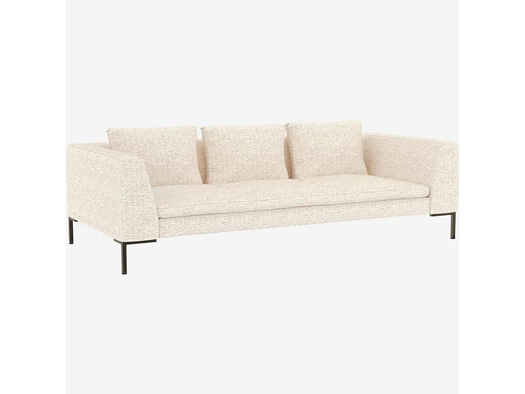 Habitat - Canapé 3 places en tissu Bormio - Blanc albâtre - Montino