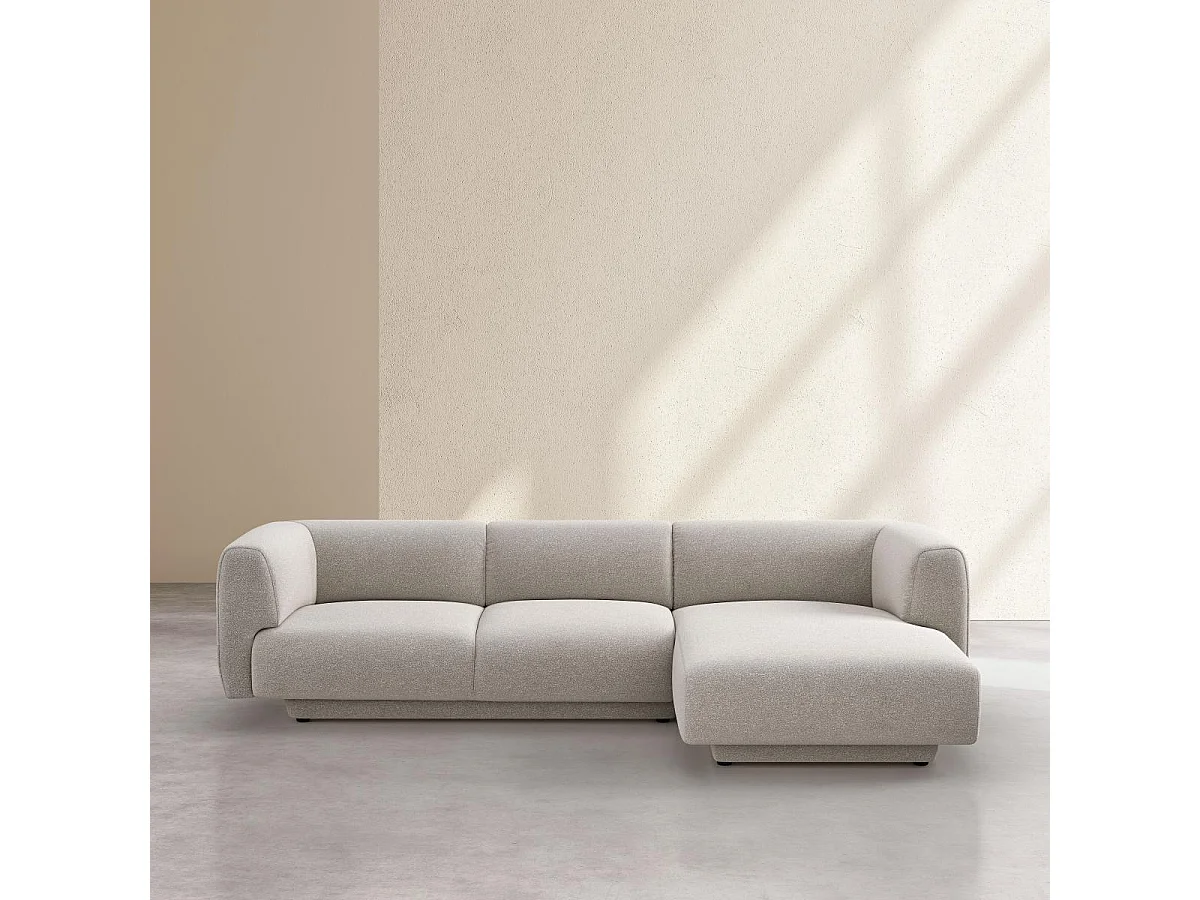 Habitat - Grand canapé d'angle droit en tissu texturé - Grège - Design by Federica Francini - Austin