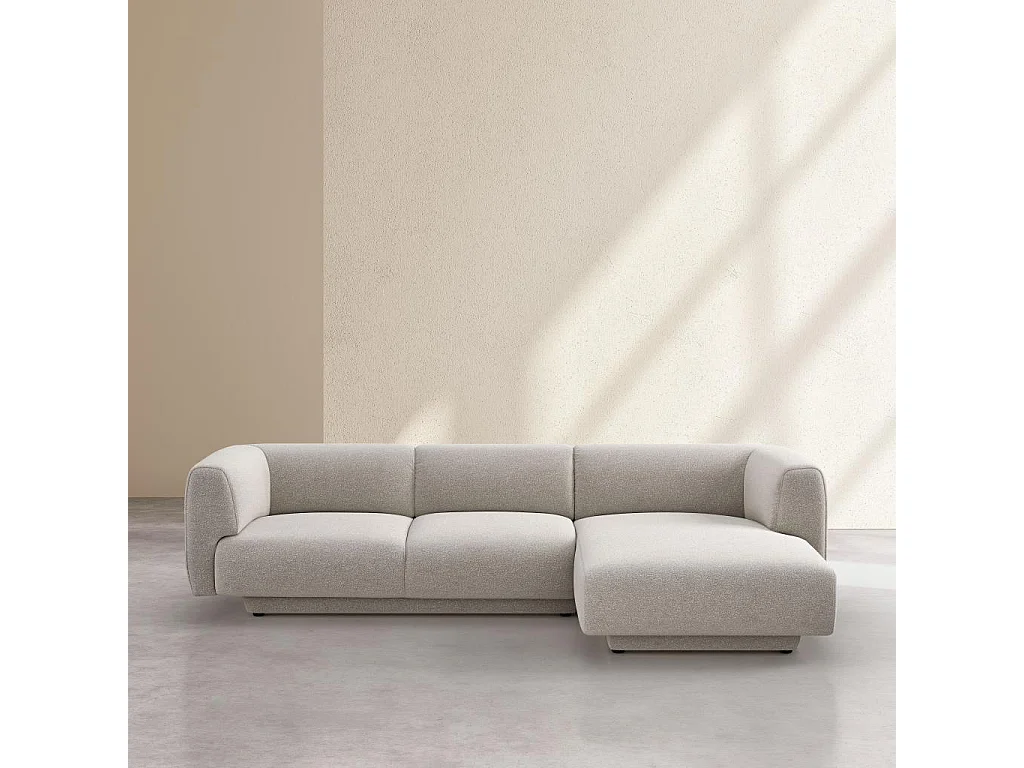 Habitat - Grand canapé d'angle droit en tissu texturé - Grège - Design by Federica Francini - Austin