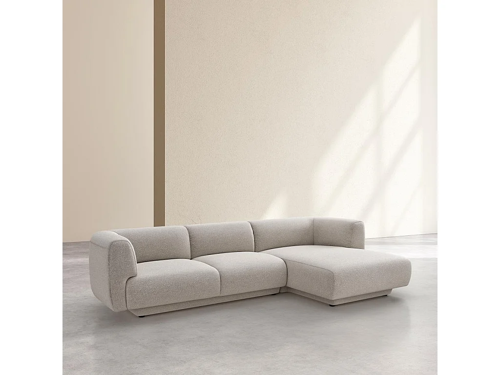 Habitat - Grand canapé d'angle droit en tissu texturé - Grège - Design by Federica Francini - Austin